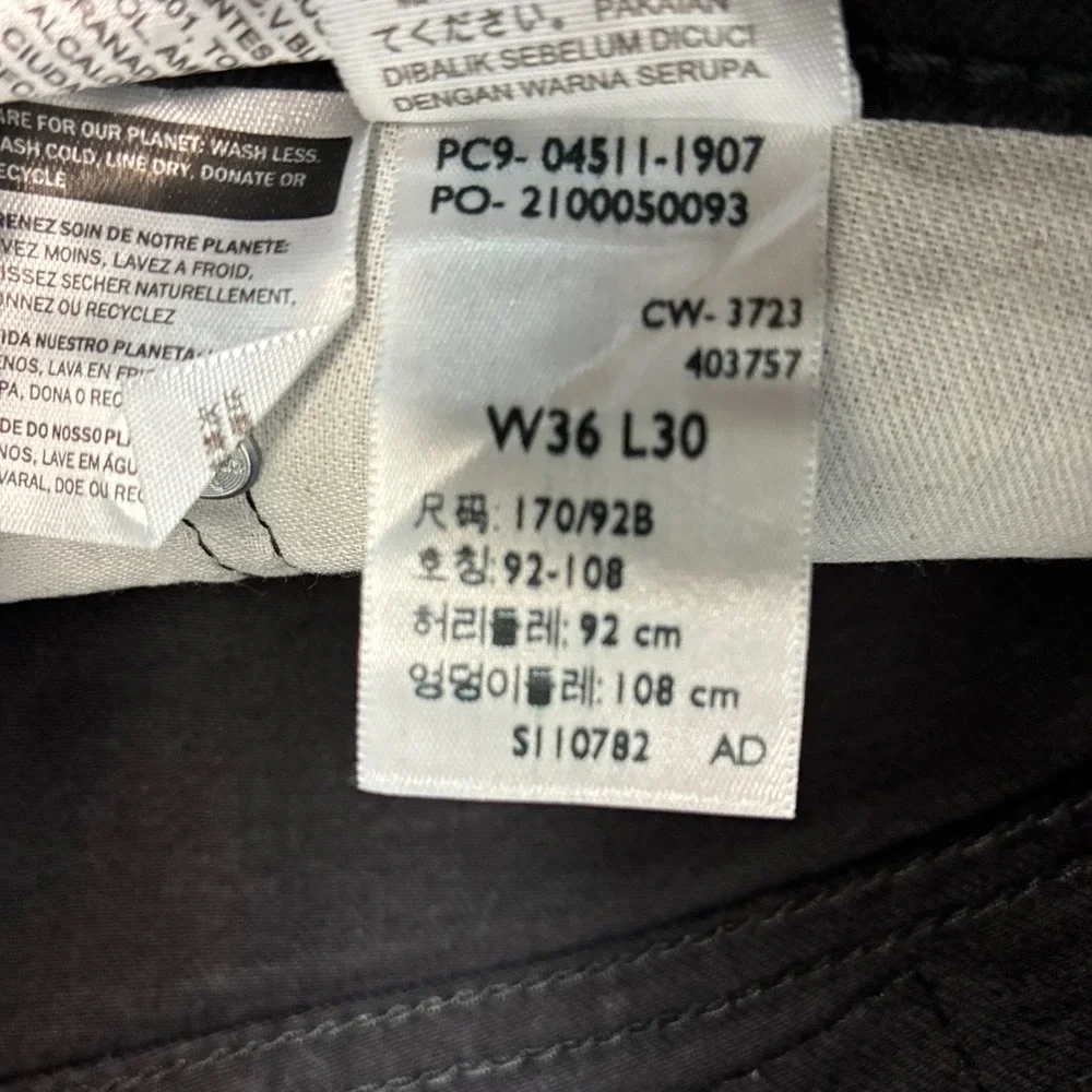 Levis 511 Slim Fit Jeans Mens Size 36x30 Black Denim Pants 04511-1907